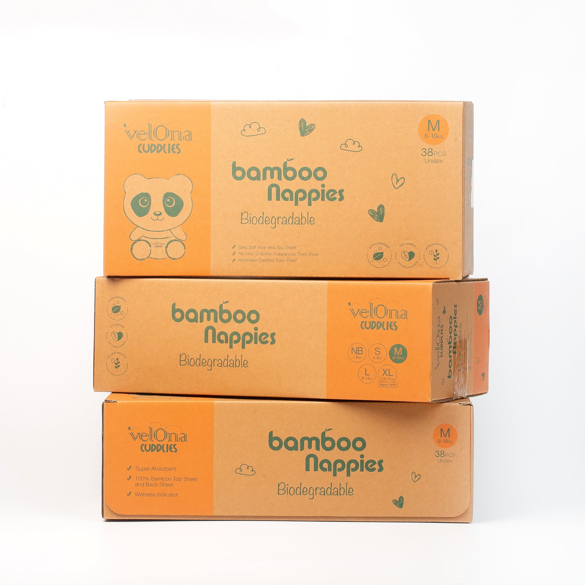 Eco Nappies Australia Cuddlies Biodegradable 3 pack Medium