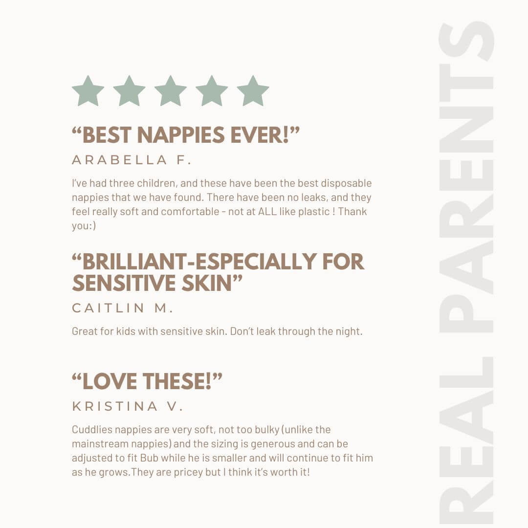Cuddlies customer reviews for Bamboo Nappies