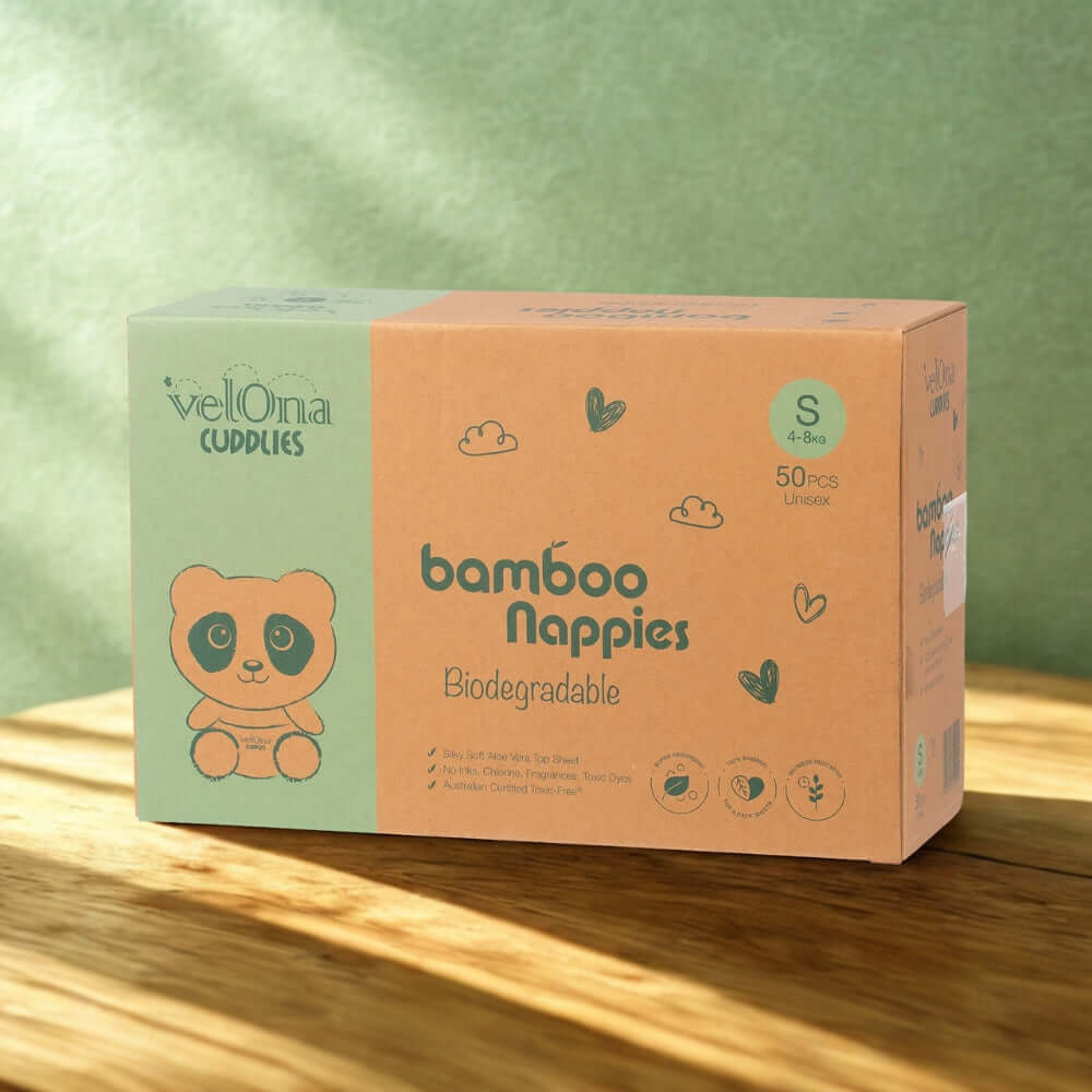 Cuddlies Size 2 Nappies for Growing Babies made from Bamboo and Biodegradable material
