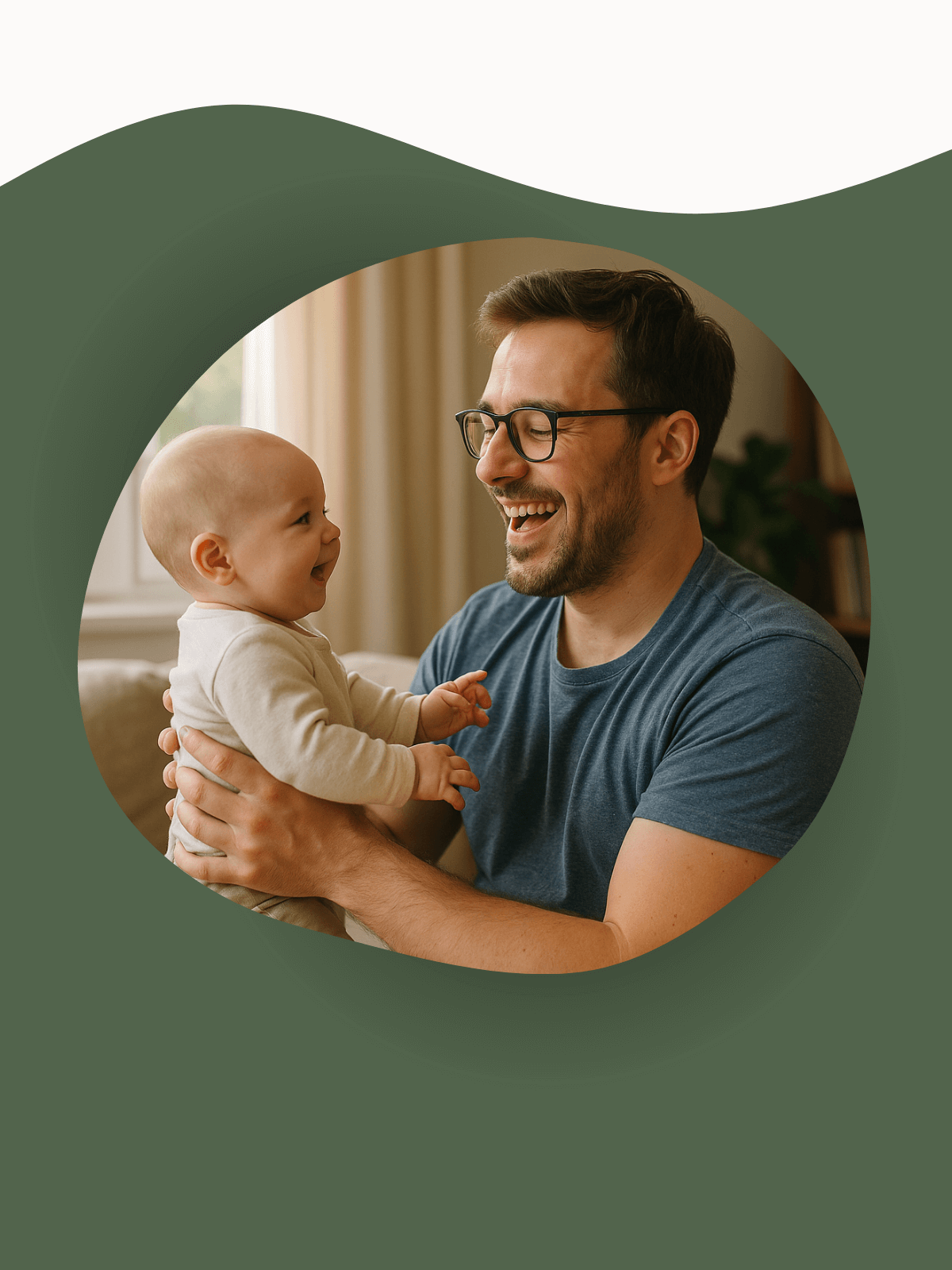 Baby and Dad spending time with Cuddlies Convenient nappy subscription