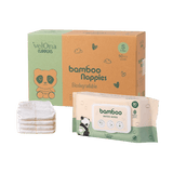 Eco Nappy & Wipes Starter Pack – Bamboo Size 2 Nappies & Water Wipes for Gentle, Rash-Free Baby Care.
