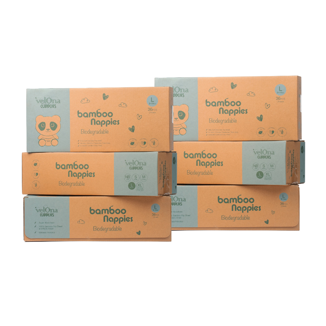Cuddlies Bamboo Eco Nappy Size 4 Large 6 pack