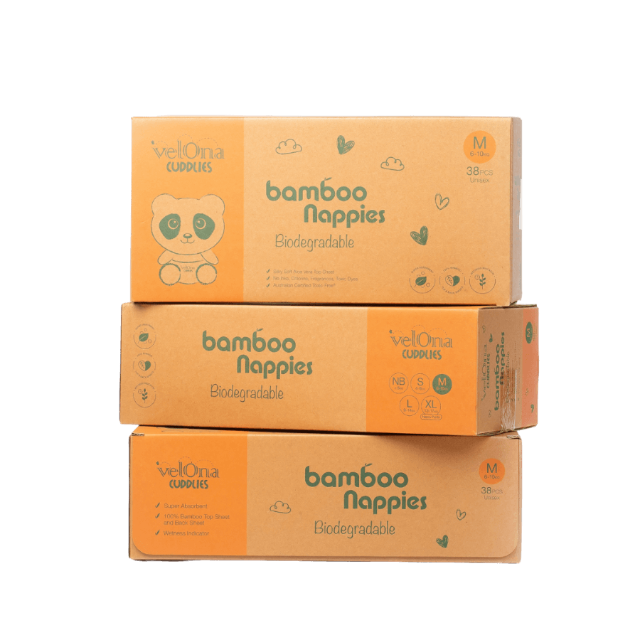 Cuddlies Bamboo Eco Nappies Size 3 Crawler – bulk nappy bundle for infants, save with eco-friendly, biodegradable nappies for sensitive skin
