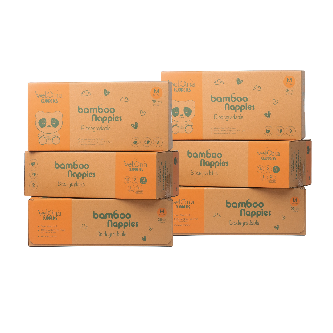Cuddlies Bamboo Eco Nappy Size 3 Medium 6 pack