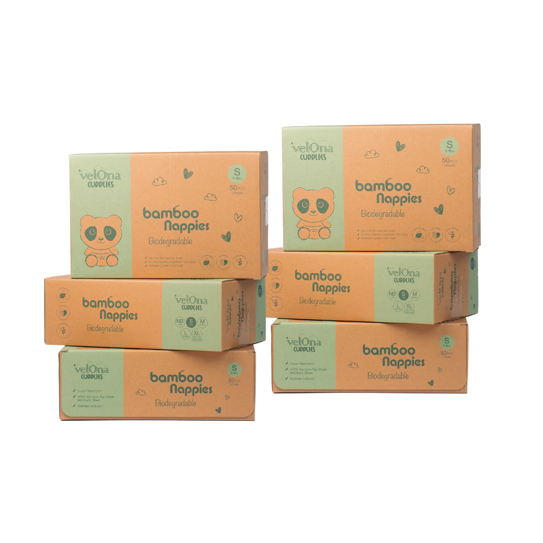 Cuddlies Bamboo Eco Nappy Size 2 Small 6 pack