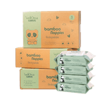 Cuddlies size 2 eco nappy and baby wipes bundle – bamboo nappies for infants with soft, biodegradable water wipes for non-toxic baby care