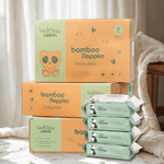 Infant size 2 bamboo nappy and baby wipes bundle – plant-based, non-toxic and ideal for growing babies on subscription
