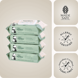 Cuddlies Water Wipes 4-Pack with Allergy Certified Badges – Gentle and Safe for Sensitive Skin