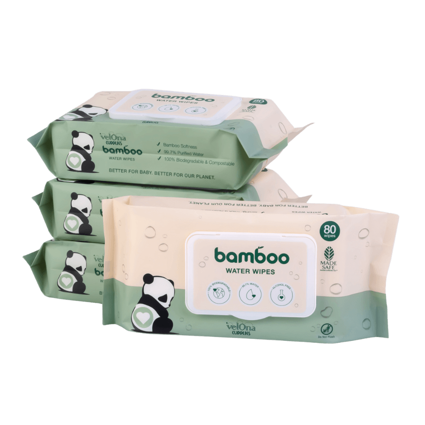 Baby Water Wipes -Bamboo, 99% Water, Gentle Hypoallergenic