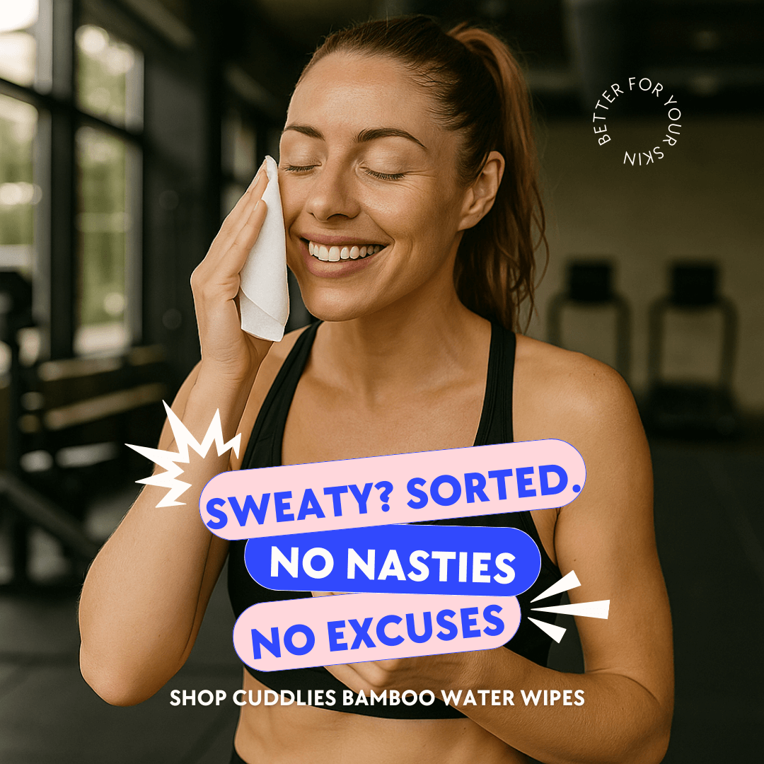 Perfect for post-gym or on the go use - No nasties. No excuses. Shop Cuddlies wipes