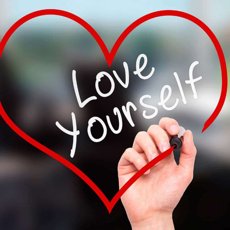 love yourself in a red heart