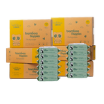 Cuddlies Newborn Size 1 nappy 6 pack and 12 pack of Bamboo wipes
