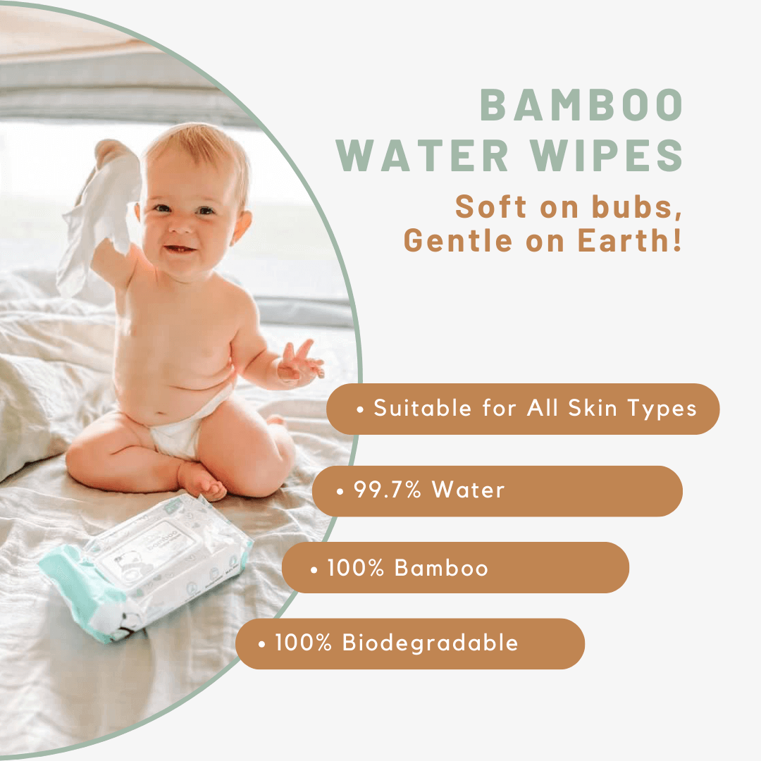 Cuddlies baby water wipes- infused with purified water, made from bamboo and eco-friendly.