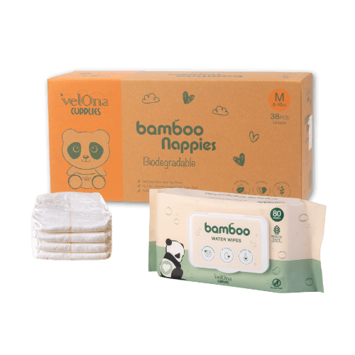 Eco Nappy & Wipes Starter Pack – Bamboo Size 3 Nappies & Water Wipes for Gentle Baby Care
