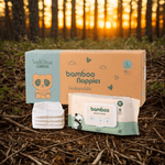 Eco Nappy & Wipes Starter Pack – Size 4 Bamboo Nappies & Water Wipes for Gentle, Rash-Free Baby Care.