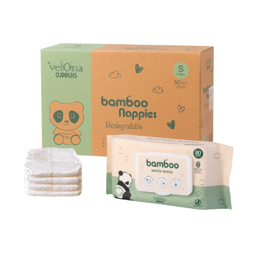 Eco Nappy & Wipes Starter Pack – Bamboo Size 2 Nappies & Water Wipes for Gentle, Rash-Free Baby Care.