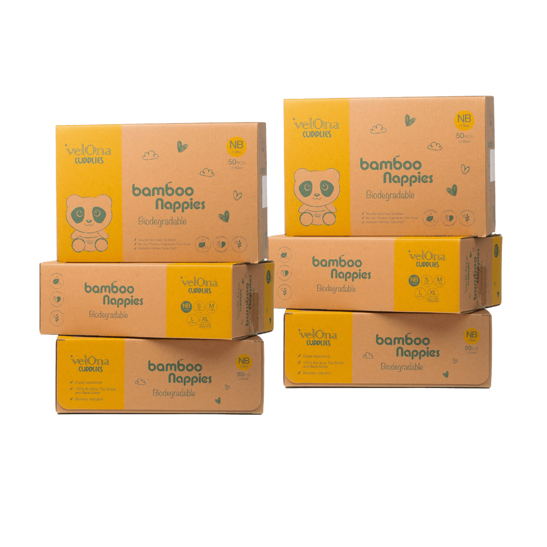Cuddlies Bamboo Eco Newborn Nappies Size 1 – bulk nappy bundle for newborns, save with eco-friendly, biodegradable nappies for sensitive skin