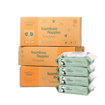Cuddlies Bamboo Eco Nappy Size 3 Medium 3 pack and Bamboo Water Baby Wipes 4 pack