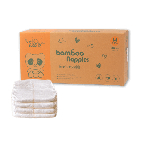 Cuddlies Nappy Size 2 Medium with nappies stacked