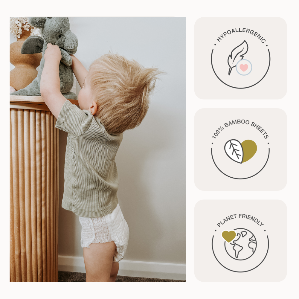Cuddlies Size 5 Pull Up Nappy Pants are made from 100% Bamboo, Hypoallergenic and Biodegradable