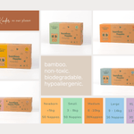 Cuddlies bamboo eco nappies in all sizes - from newborn to toddler, perfectly fitted for every stage