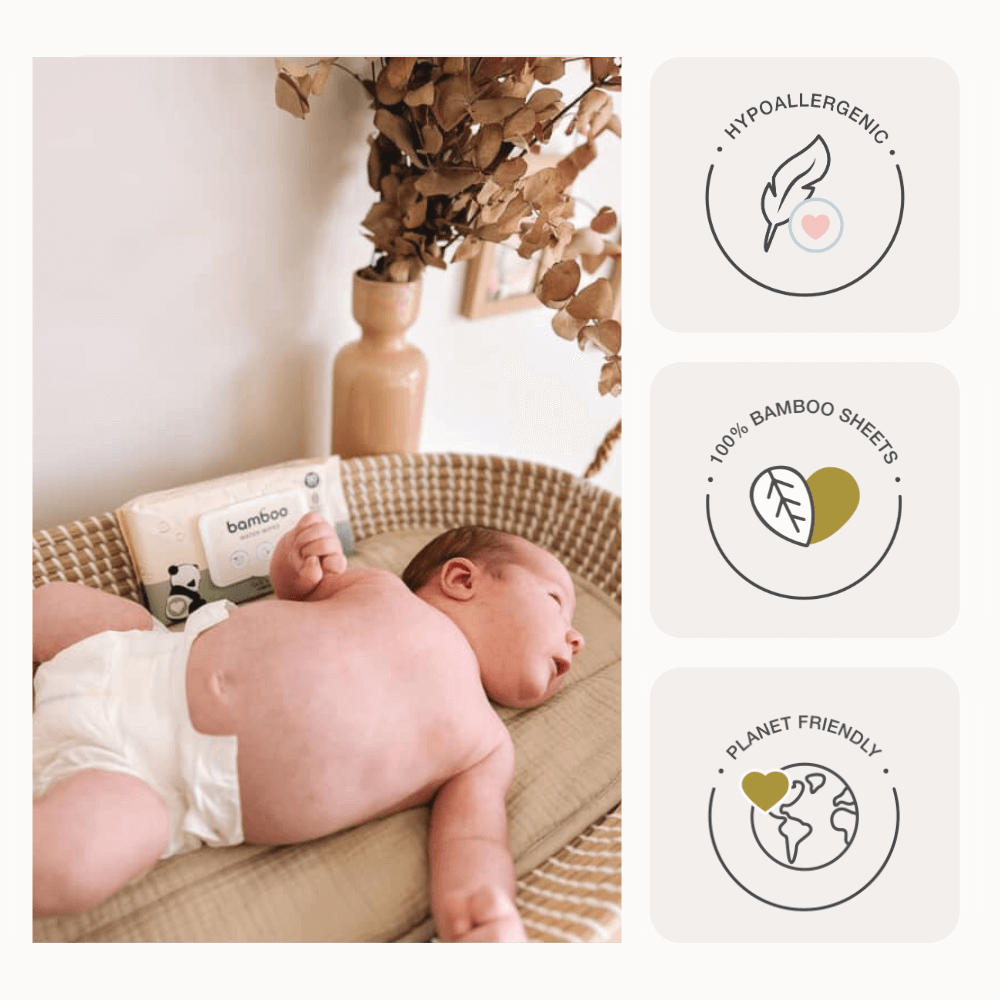 Cuddlies Hypoallergenic Newborn Nappies made from Bamboo, eco-friendly for sensitive skin