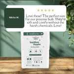 Cuddlies size 0 bamboo eco nappies for premature babies - extra gentle, soft, and perfectly sized for delicate newborn skin