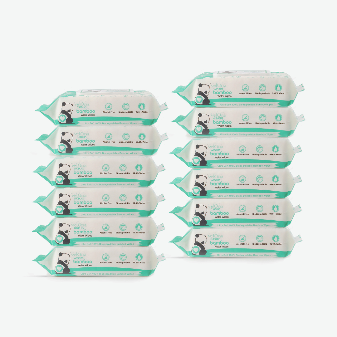 Cuddlies Bamboo water Baby wipes 12 pack