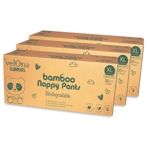 Cuddlies Bamboo Eco Nappy Pants 12kg+ Walker XL 6 X 30 Pack