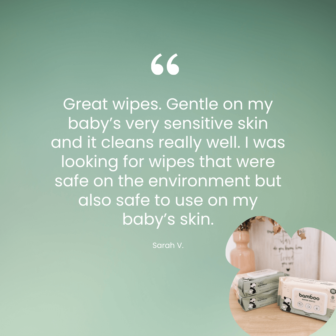 Customer review of Cuddlies bamboo water wipes - praised for softness, purity, and skin-friendly ingredients