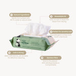 Cuddlies bamboo water wipes key features -  non-toxic, biodegradable baby wipes that are gentle on sensitive skin